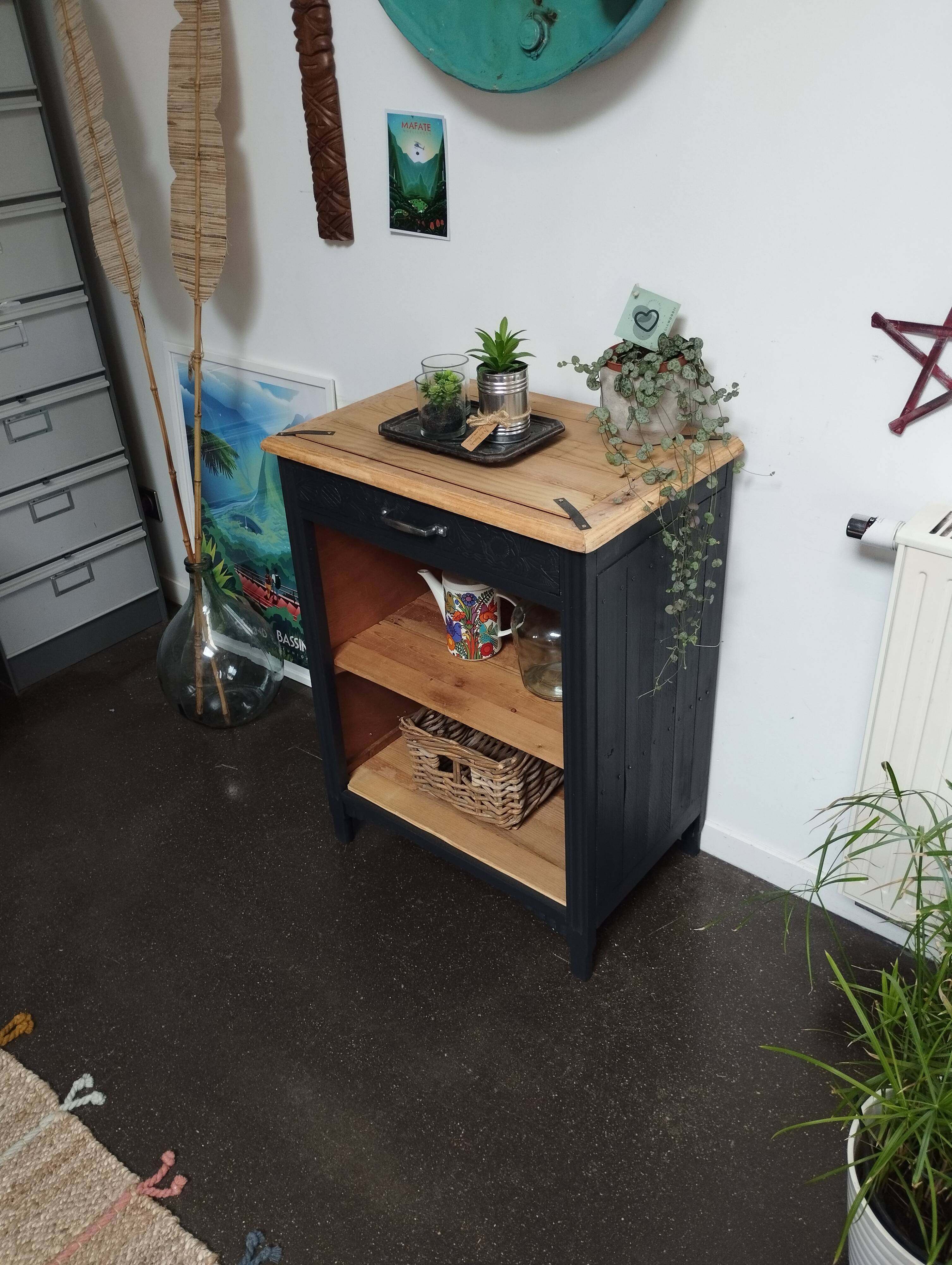 Small Vintage Buffet-Confiturier Black