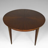 Art Deco mahogany round table by Jacques Adnet around 1940