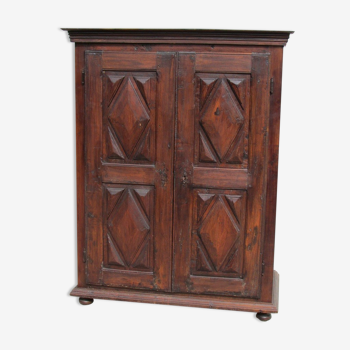 Armoire buffet Louis XIII, pointes de diamant, 19ème