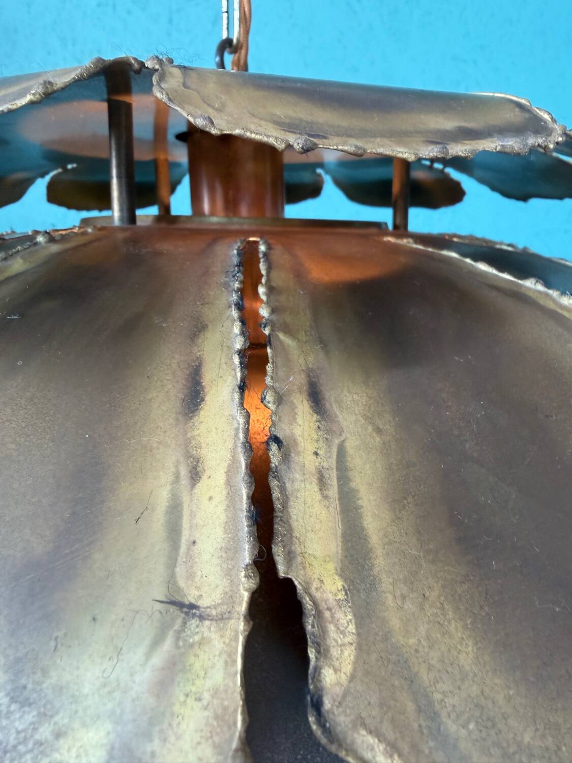 Mid Century Modern Brutalist Artichoke Pendent By Sven Åge Holm Sørens