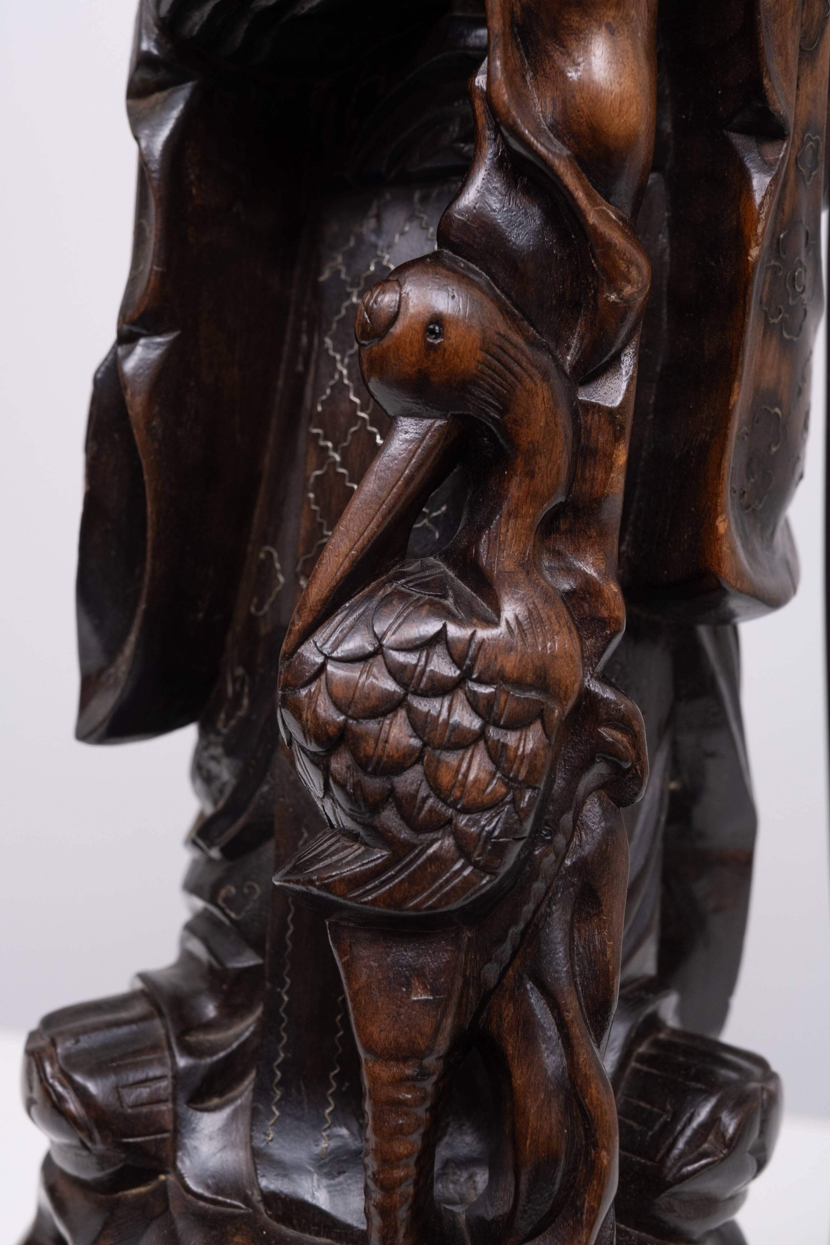 Table lamp Rosewood - Shoulao - God of Longevity Prosperety - China