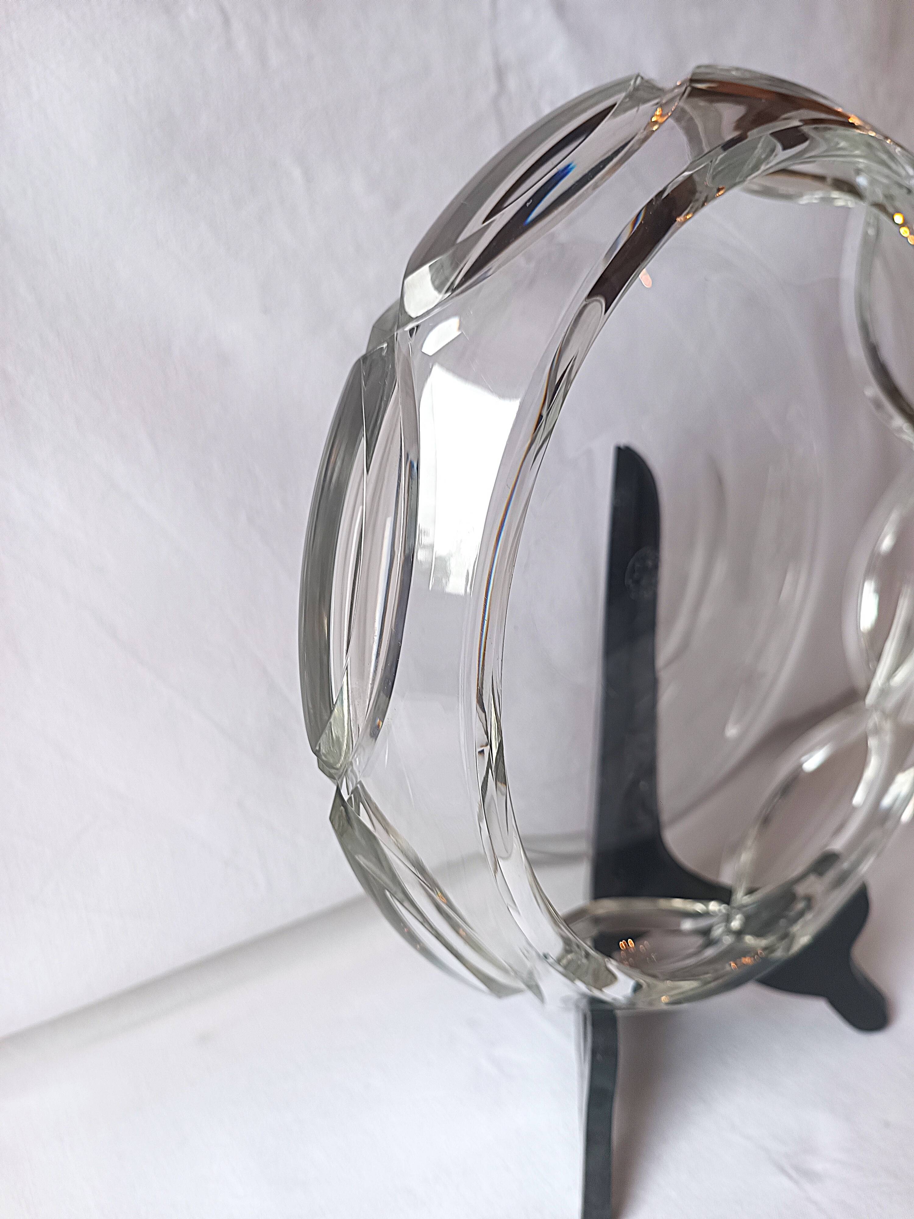 large Baccarat crystal bowl stamped centre plate salad bowl
