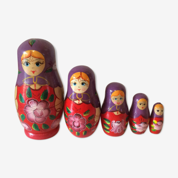 Russian dolls vintage vintage purple Matriochkas