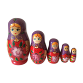 Poupées russes Matriochkas anciennes vintage violet