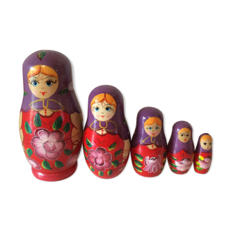 Russian dolls vintage vintage purple Matriochkas