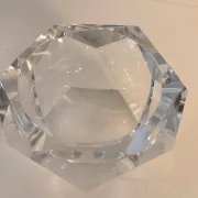 Faceted crystal ashtray, diamond shape