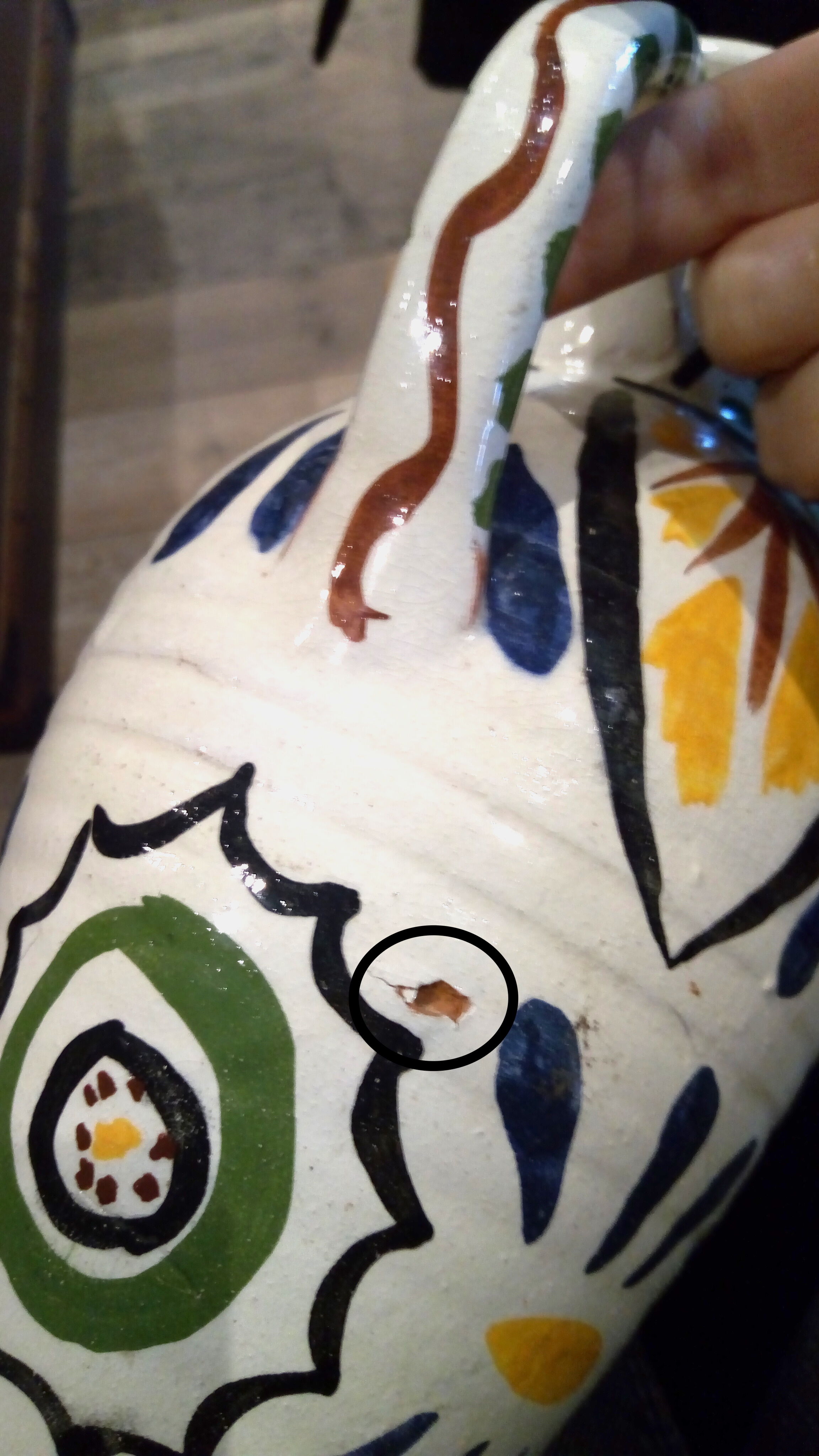 Meyssac folk motifs pitcher in Limousin