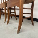 4 old rustic straw chairs