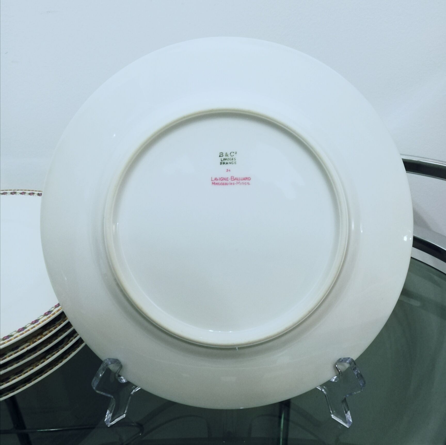 Set of 6 flat plates in Earthenware Bernardaud Limoges