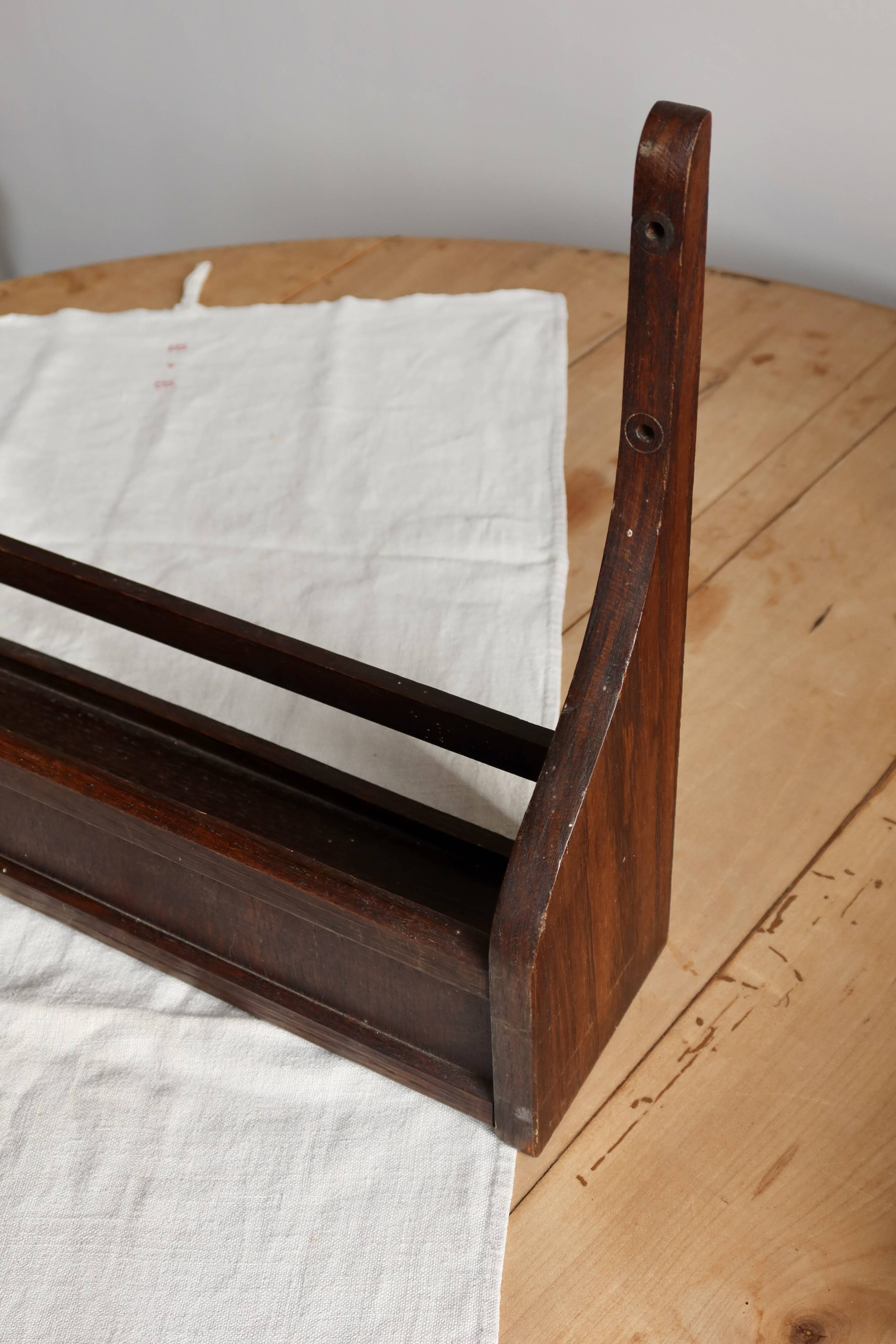 Vintage dark wood wall shelf