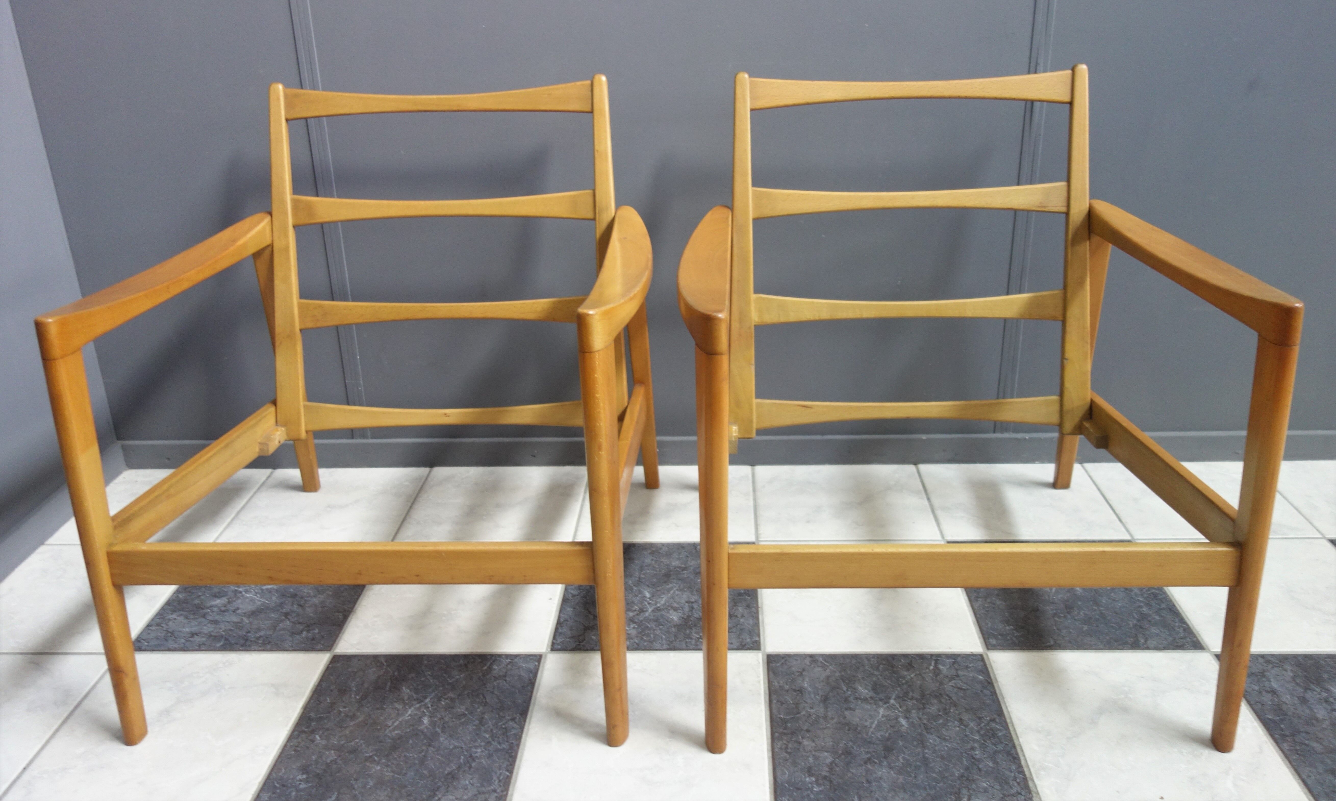 Black velvet-like fabric chairs in beech frame 1960s