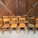 Series of 20 vintage mismatched bentwood bistro chairs