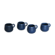 4 blue ceramic cups