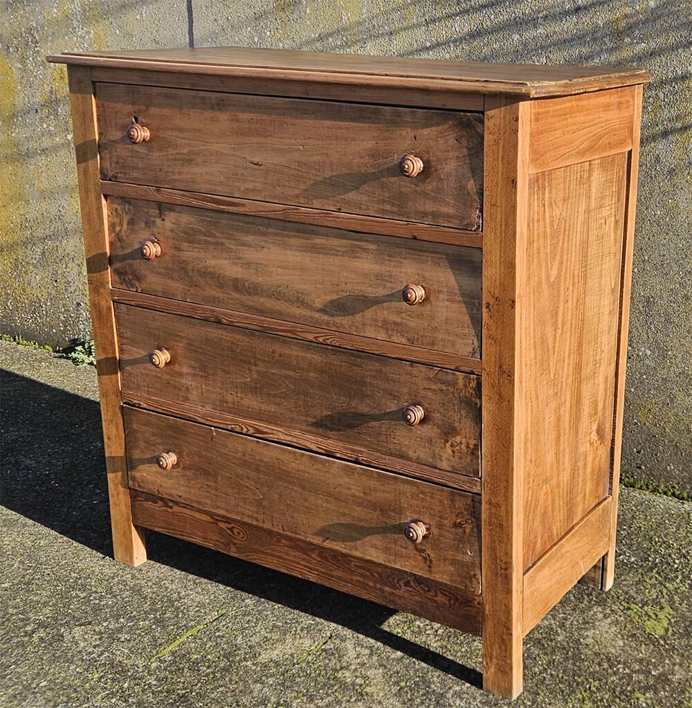 Antique solid wood chest of drawers – rustic charm, circa 1880–1920