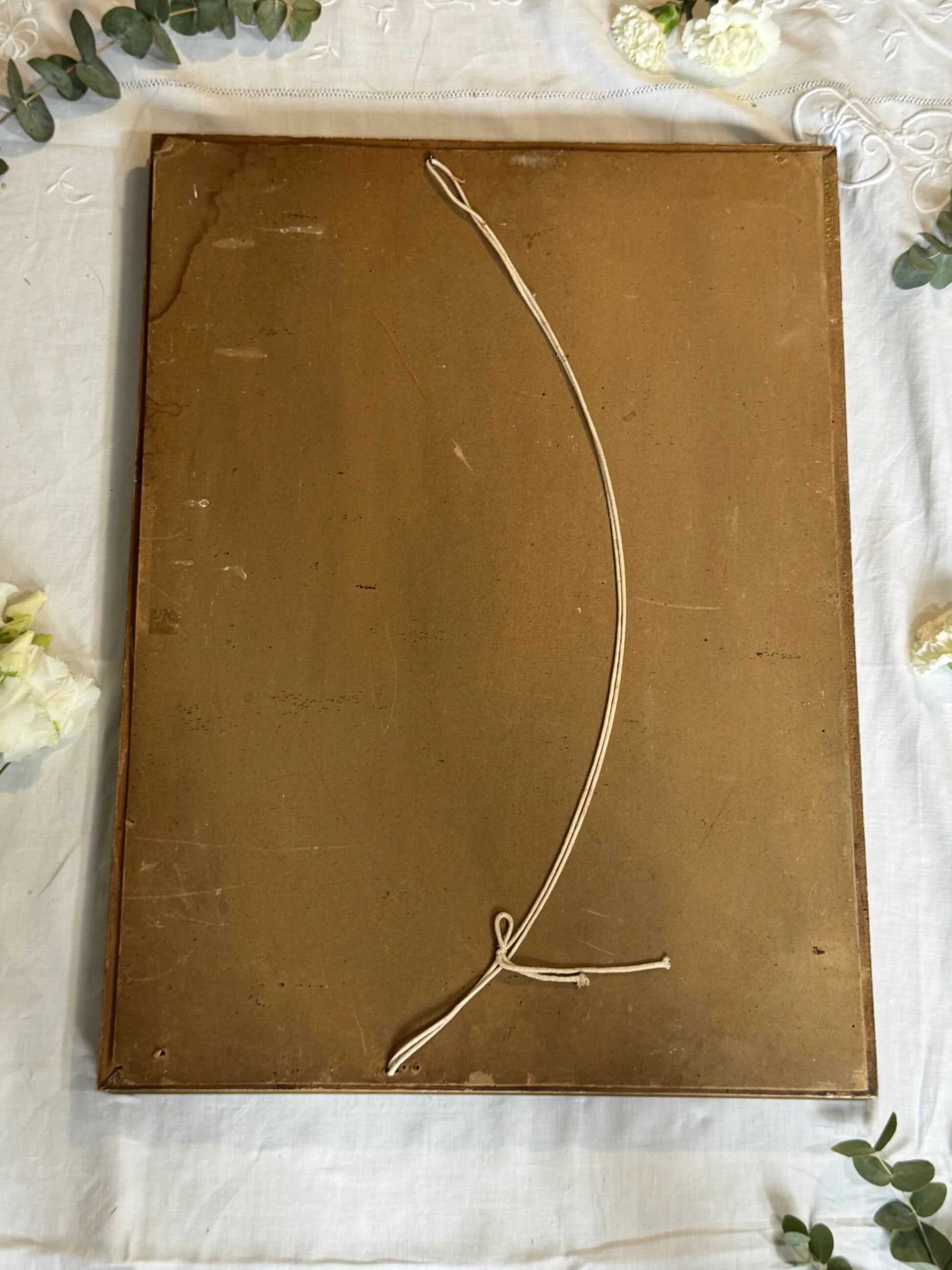 Large vintage gilded wooden mirror