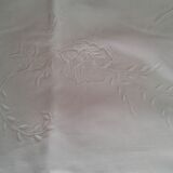 Drap ancien coton monogramme CC art deco