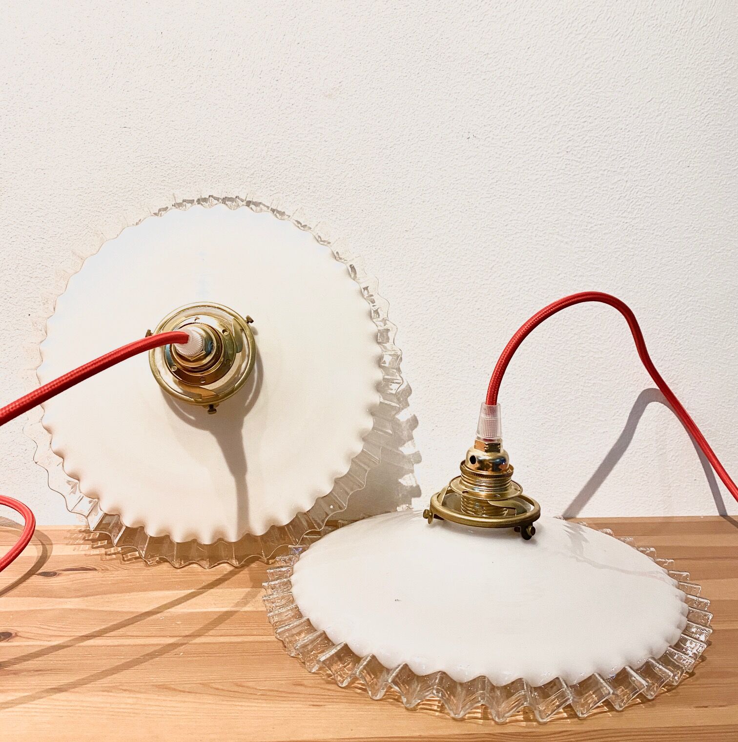 Opaline pendant lamp - vintage - retro - upcycling - unique piece - lamps