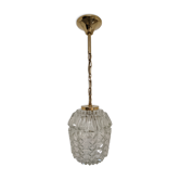 Vintage molded glass pendant lamp from the 50s/60s