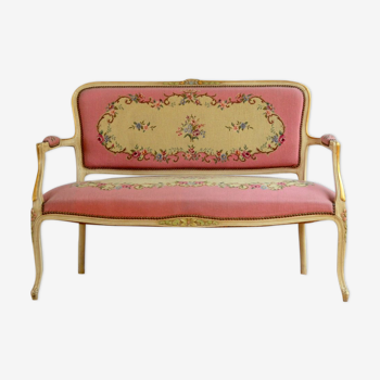 Vintage Louis XV style bench seat 1970s