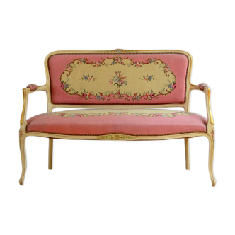 Vintage Louis XV style bench seat 1970s