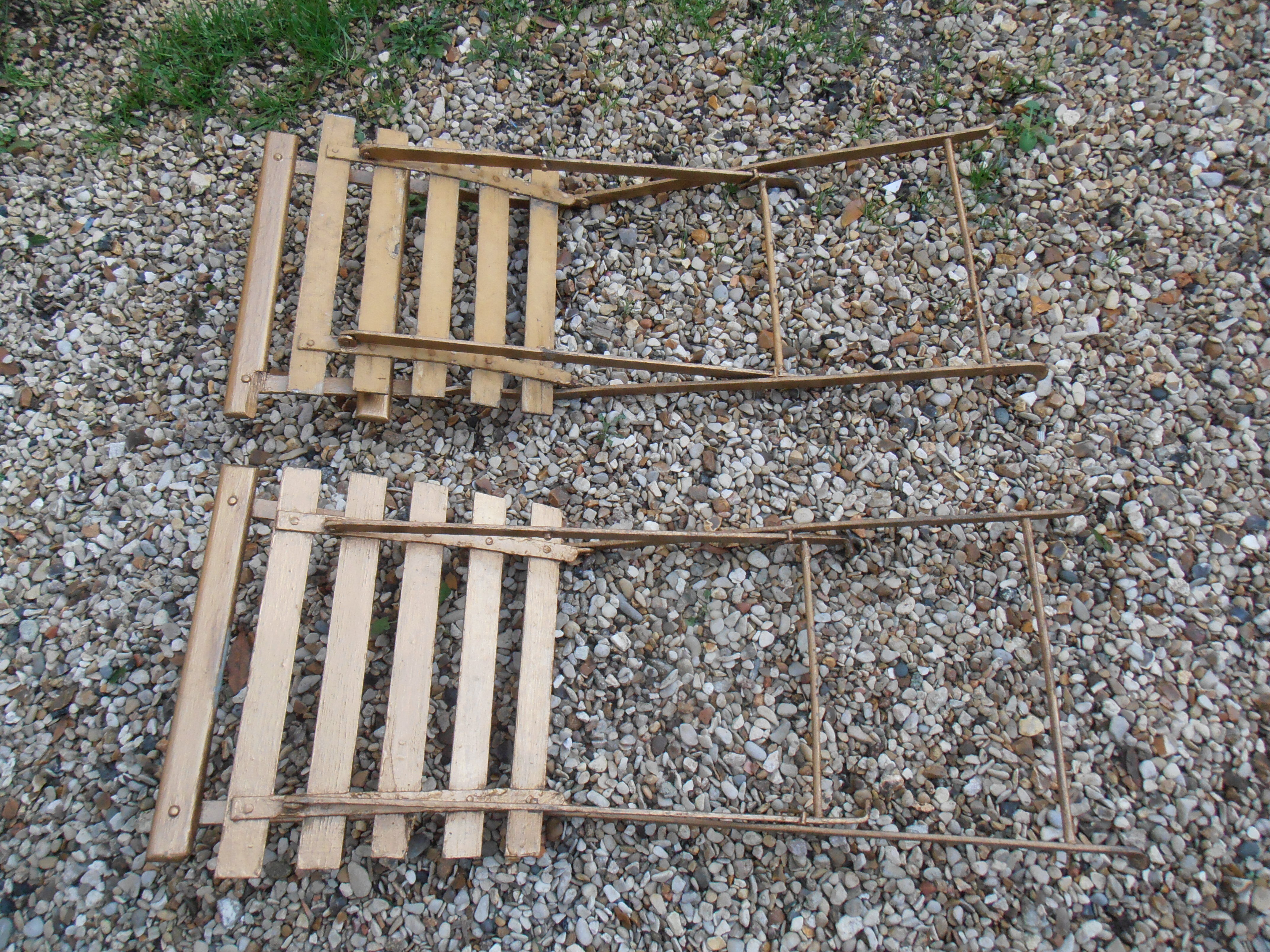 Pair of garden or antique bistro folding chairs