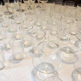 Set of 36 glasses cups baccarat ecaille richelieu + various flutes cuts