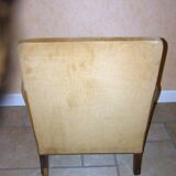 Armchair in solid wood and velvet fabrics