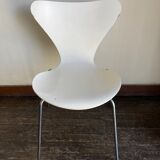 Set of 4 chairs series 7 Jacobsen Fritz hansen 1969 Denmark white