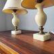 Pair of antique alabaster bedside lamps
