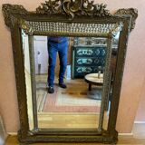 Bevelled mirror with gilded stucco parclose, from the Napoleon III period