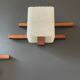 Vintage wood and perspex wall lights