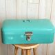 Minth blue enamelled metal box