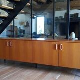 Teak veneer sideboard