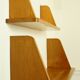 Set of 2 shelves solid oak 1950