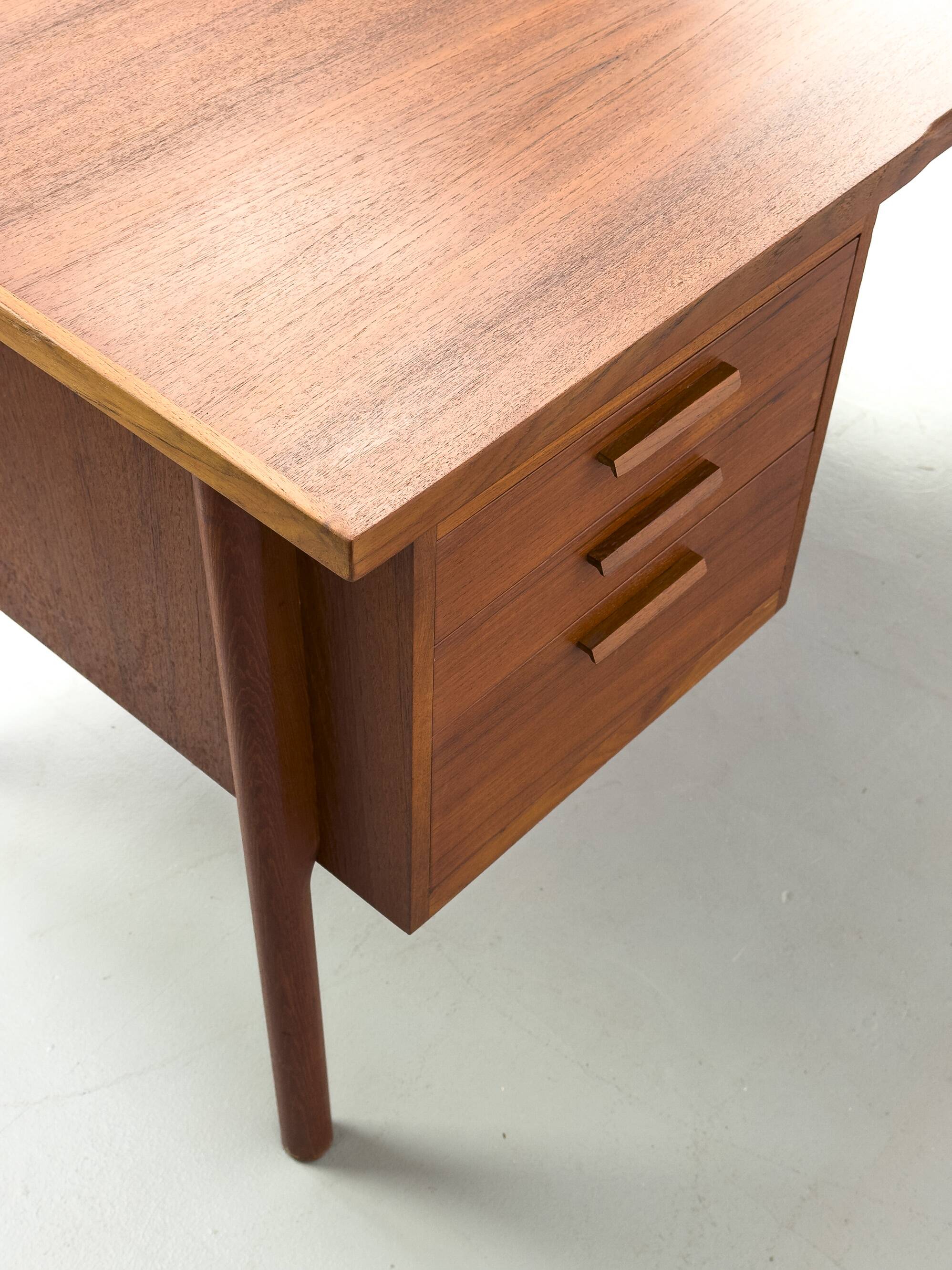 Danish teak desk with drawers, 1960s