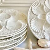 6 Longchamp slurry oyster plates