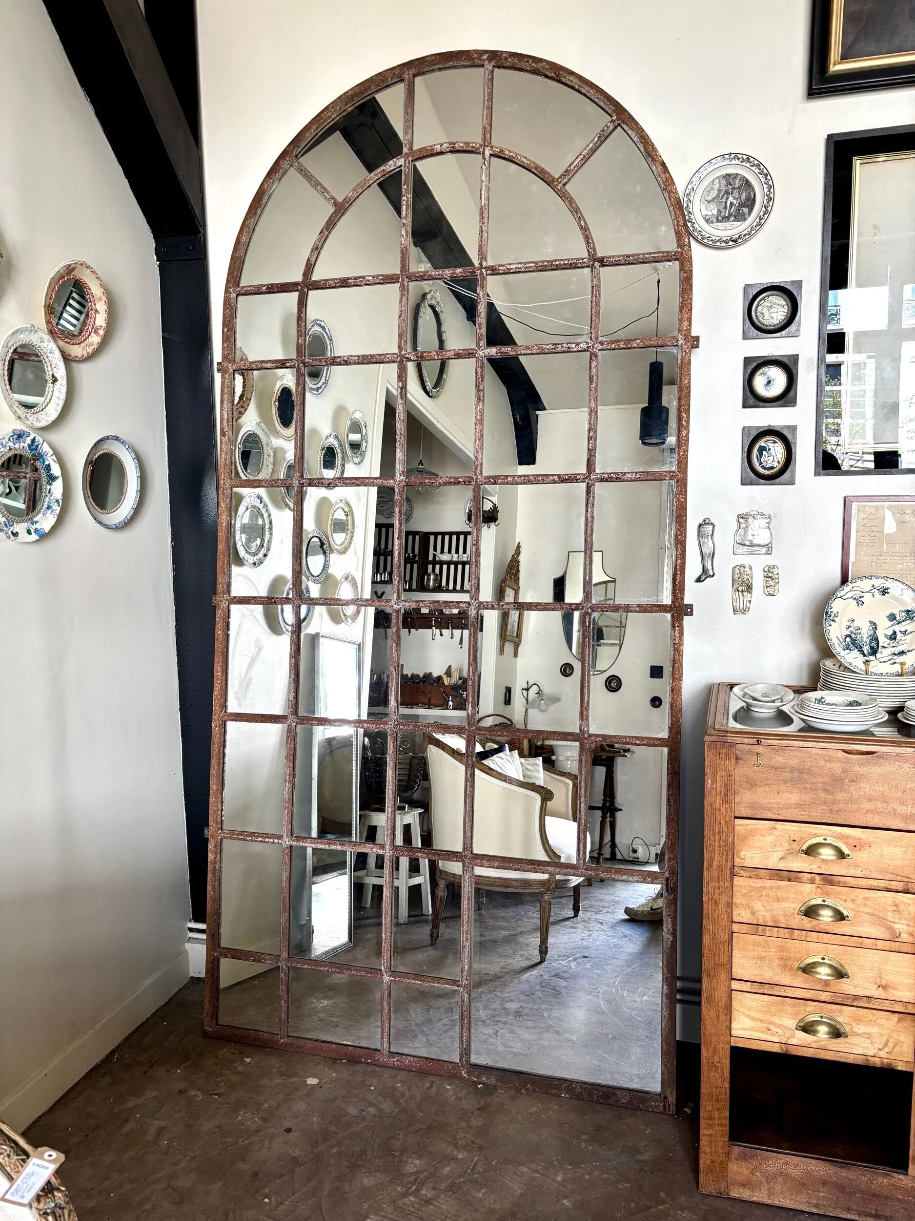 Orangerie mirror in wrought iron ☐ 260 x 130 cm