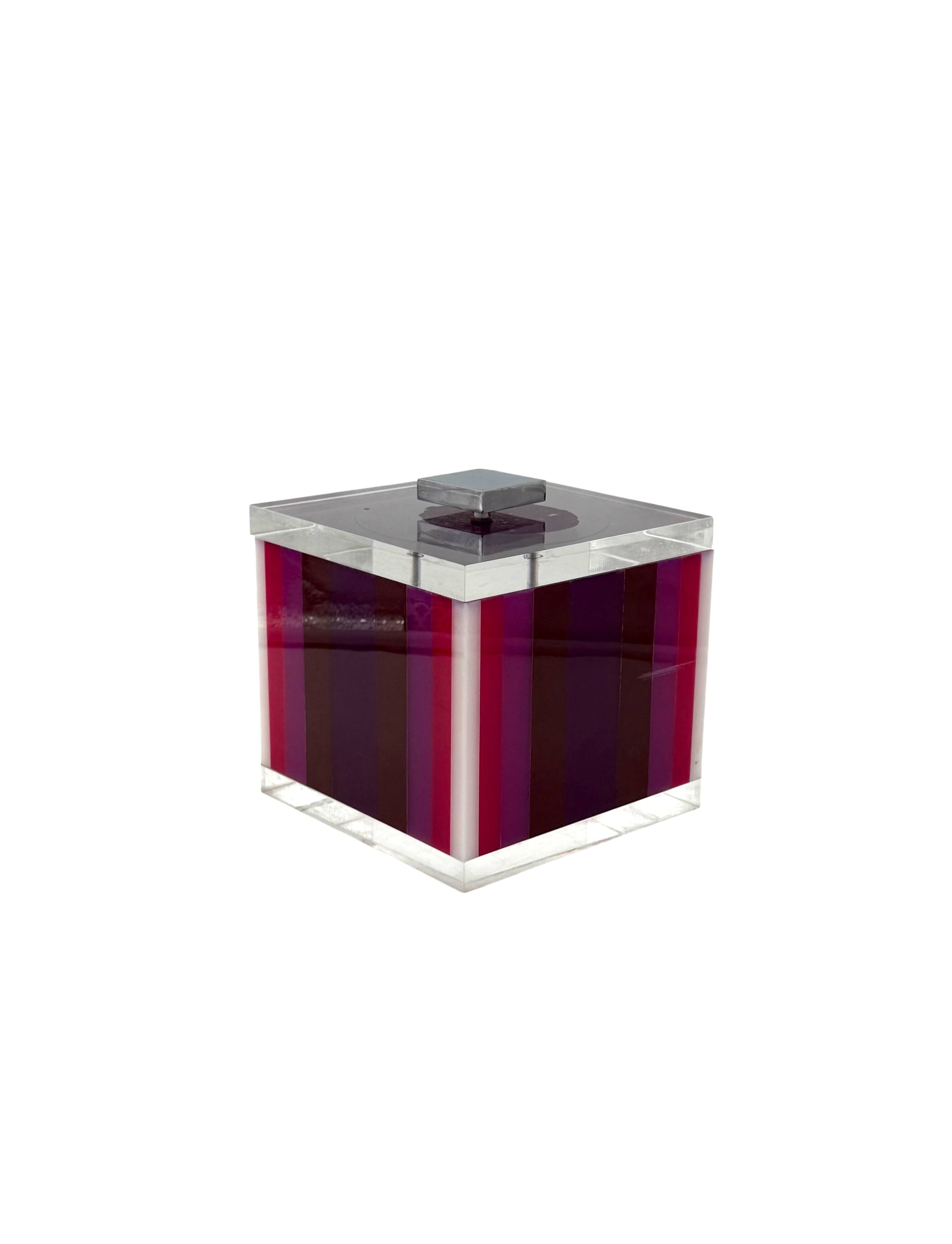 Seau à glace rose postmoderne, Italie, vers 1980