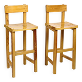 Pair of solid pine stools