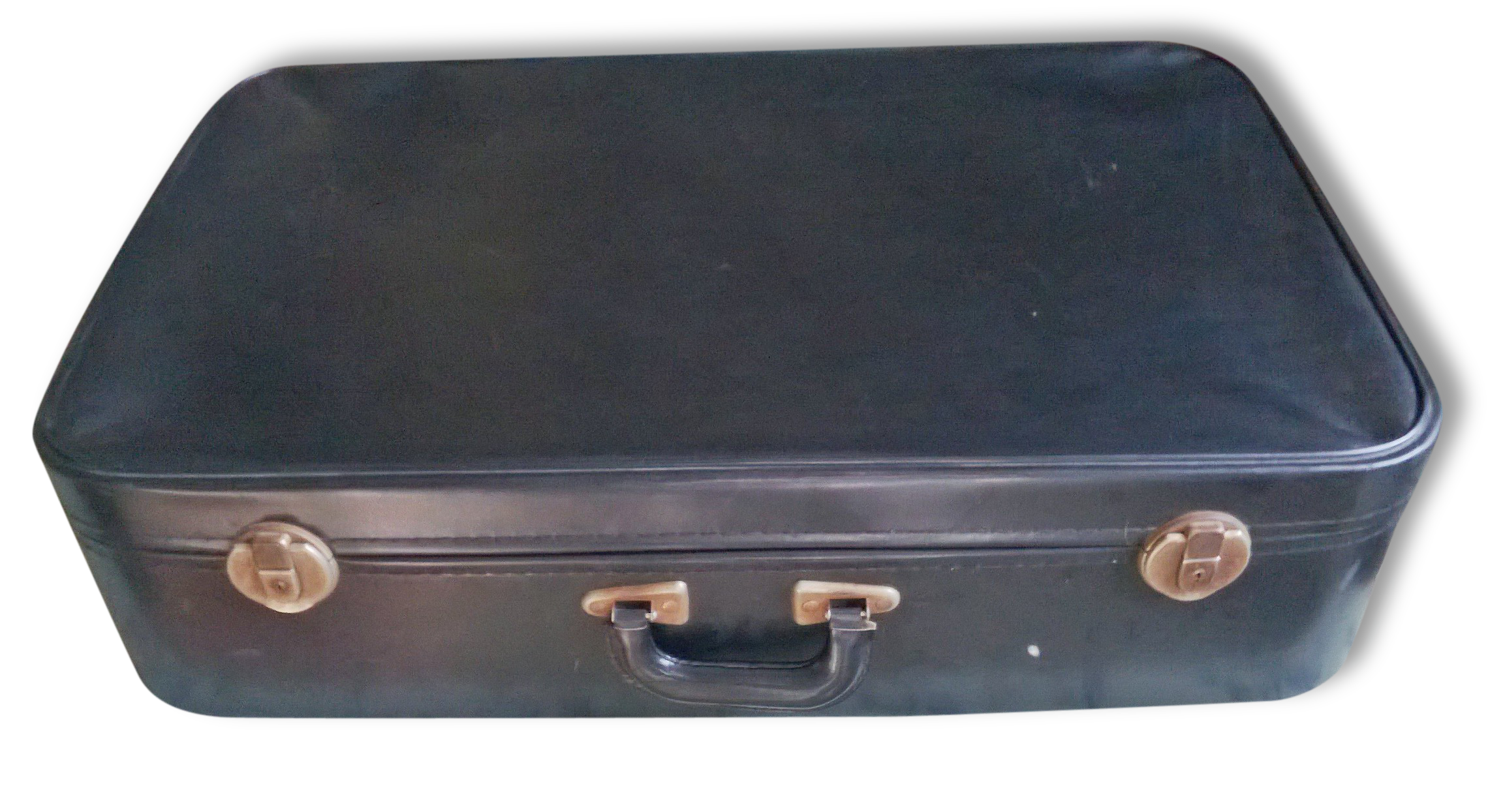 Black vintage suitcase in plastic and 
