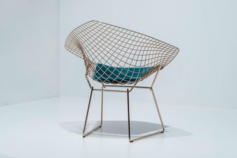 18K gold diamond chair Harry Bertoia for Knoll International USA