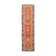 Hand-knotted distressed turkish red runner carpet 95 cm x 365 cm