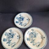 Ensemble de 6 assiettes à dessert Gien terre de fer modèle Capucines