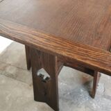 Arts and crafts style oak side table, 1950s