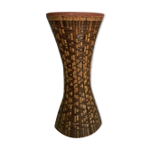 Vase diabolo en rotin tressé 40cm