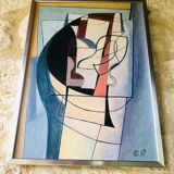 Vintage abstract painting, signed, circa 70's/80's