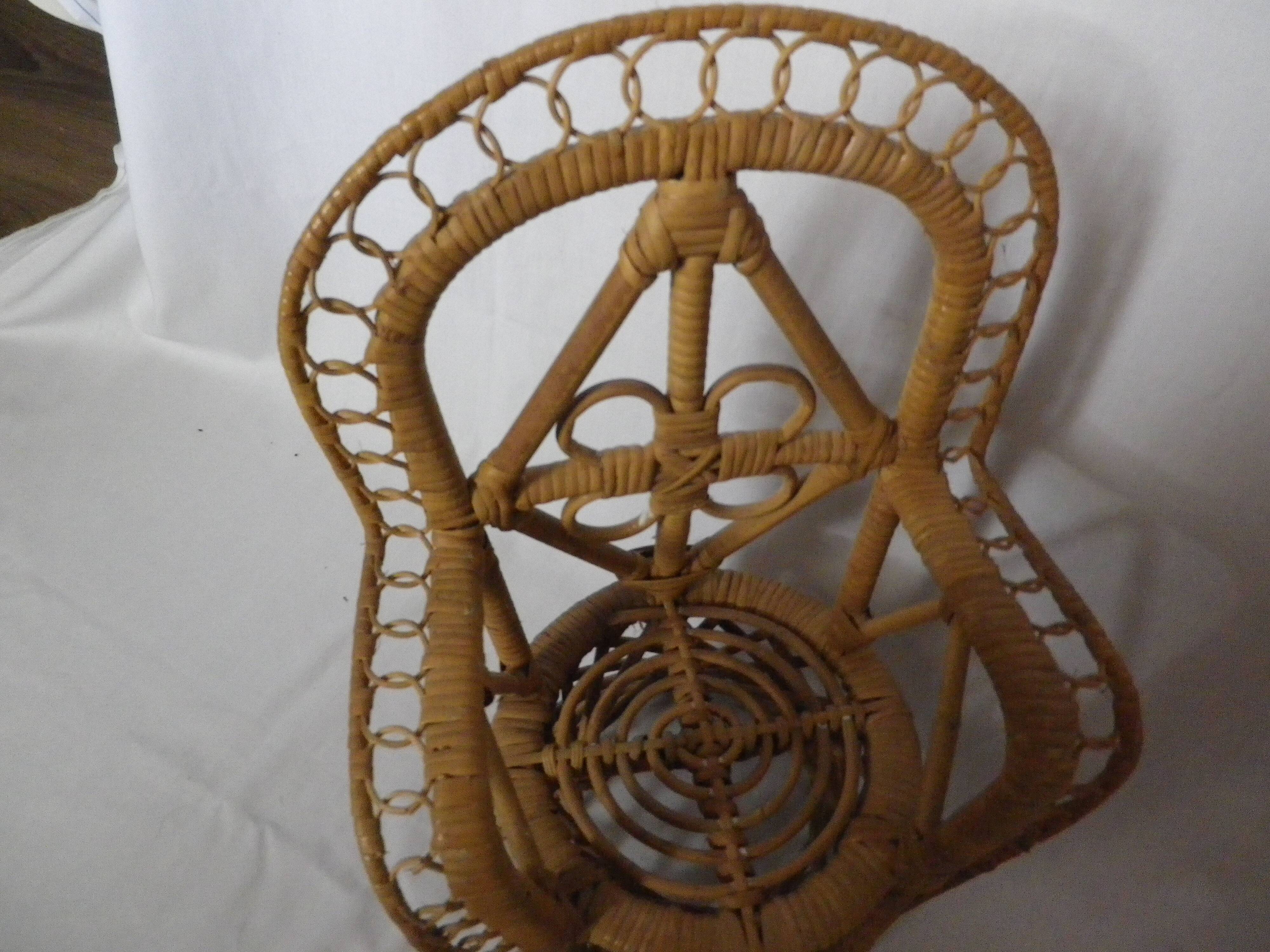 rattan doll chair
