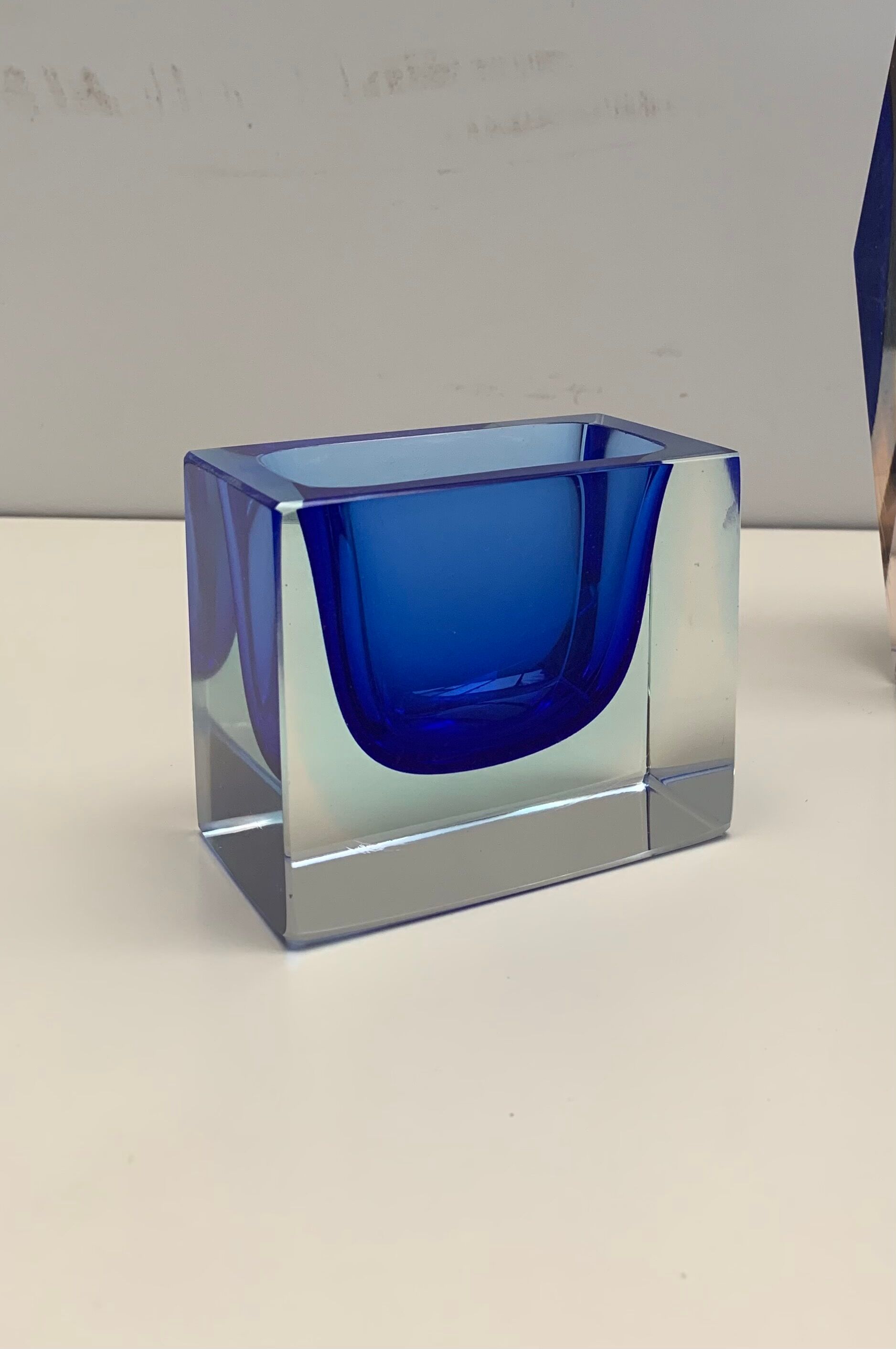 Sommerso vacuum in blue Murano glass