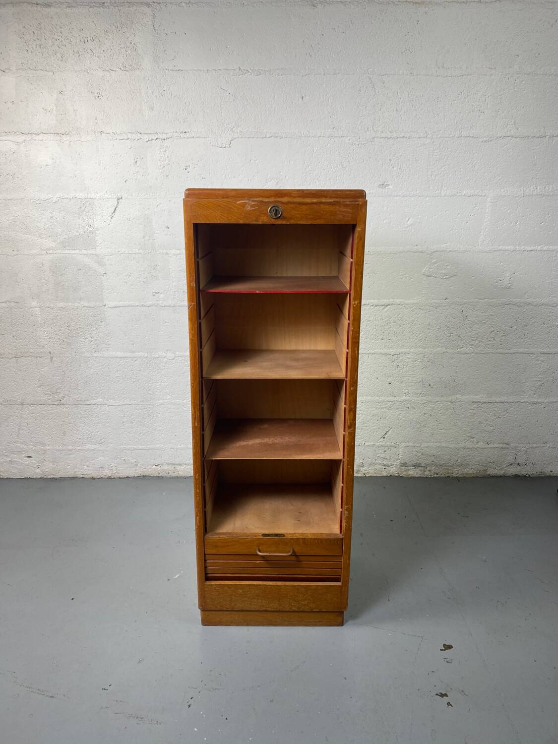 Vintage curtain file cabinet