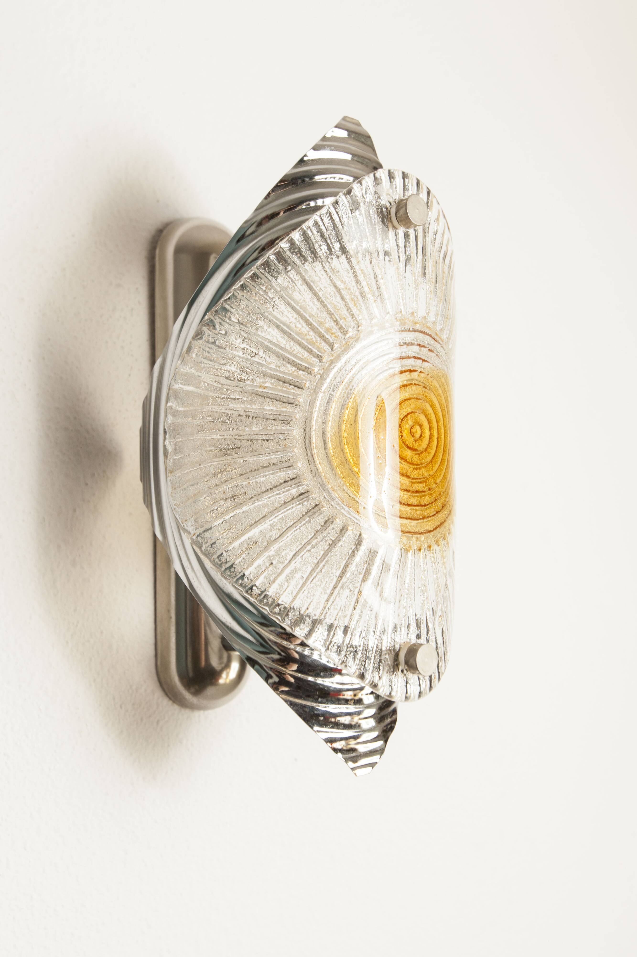Rare Murano chrome sheet wall light 1960